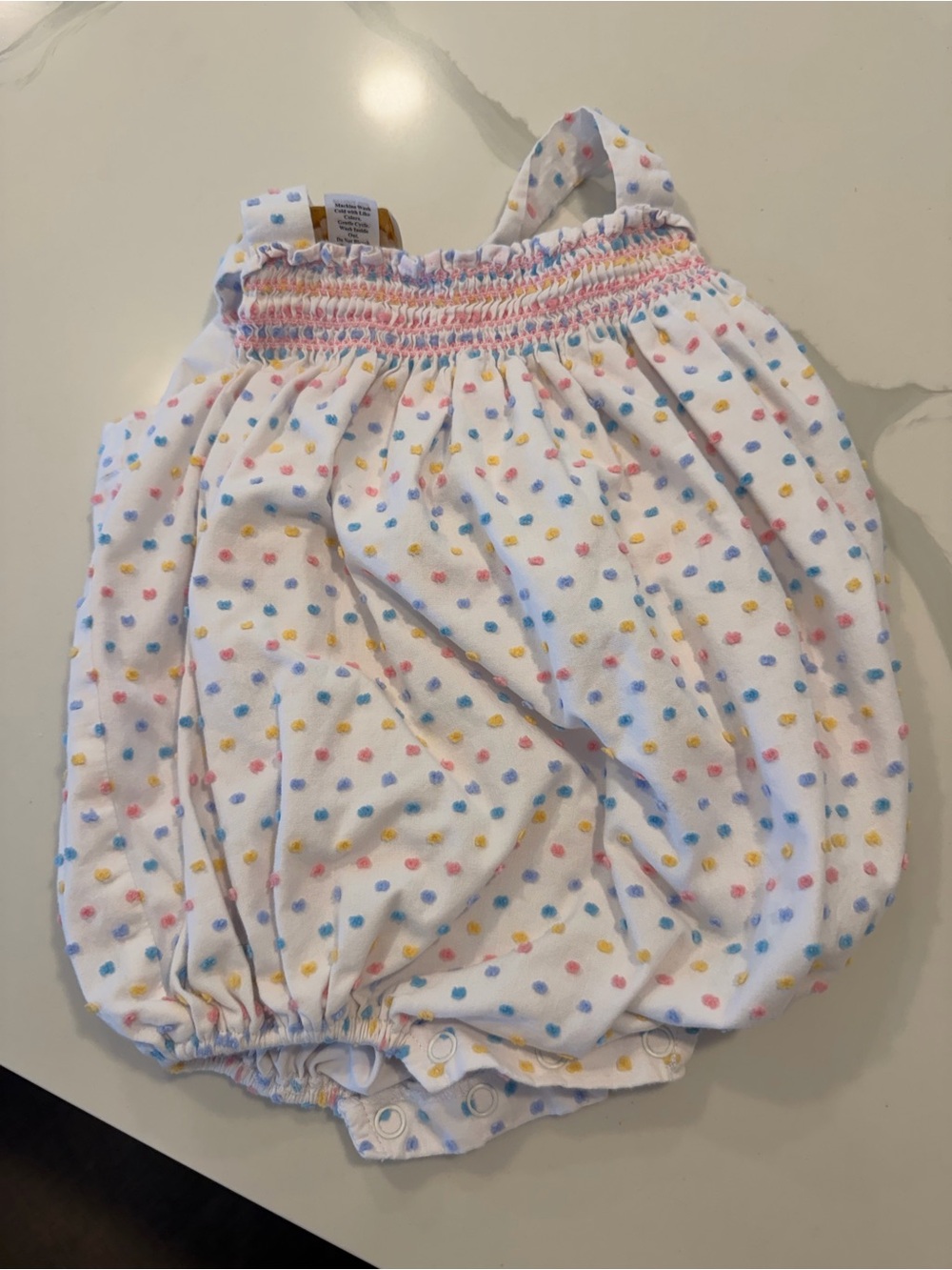 The Beaufort Bonnet Company White Polka Dot Smocked Diaper Cover